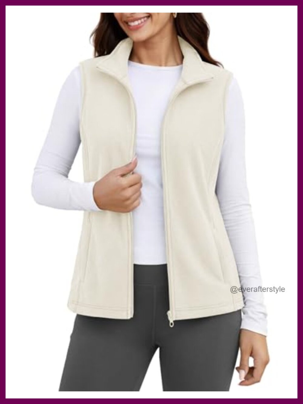 Fleece Vest Outerwear Sleeveless Zip Jacket Warm Soft with Pockets